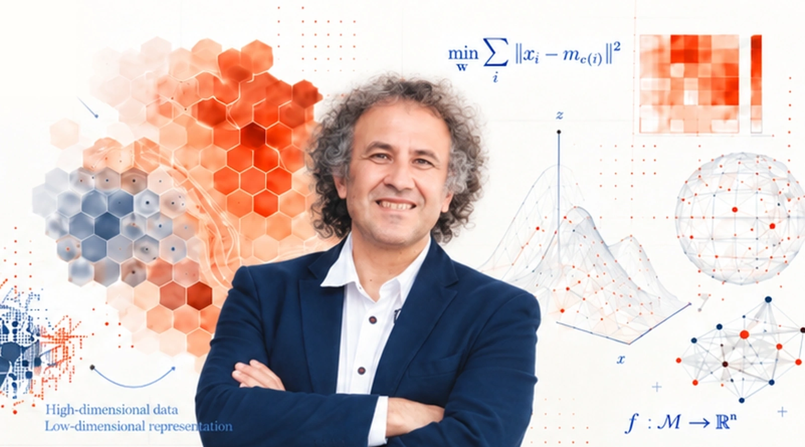 José M. Calabuig con visualizaciones científicas de SOM, gráficos de datos y redes